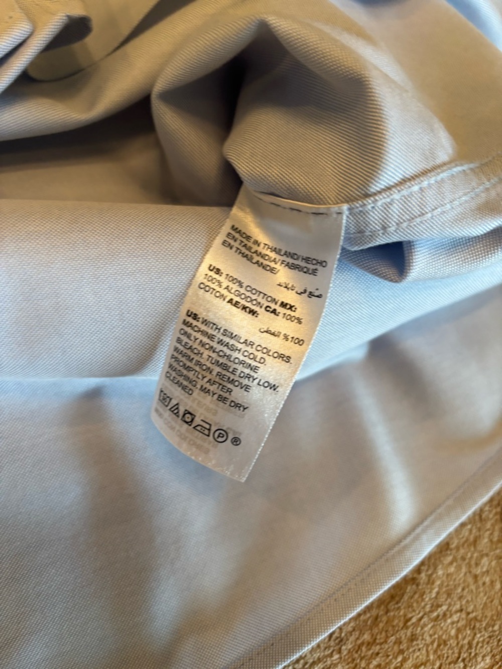 Chico’s No Iron Light Blue Button-Up Shirt Size 2 (12-14) - Picture 9 of 9